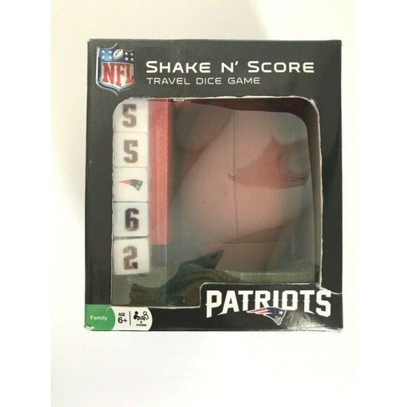 NFL New England Patriots Shake N Score Travel Dice Game NEW - Picture 1 of 8
